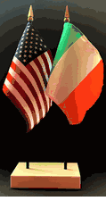 Ireland and US Flag Desk Set