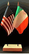 Ireland and US Flag Desk Set