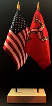 Isle of Man and US Flag Desk Set