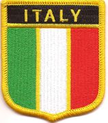 Italian Flag Shield Patches