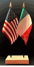 Italy and US Flag Desk Set