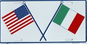 Italy and US Flag License Plate