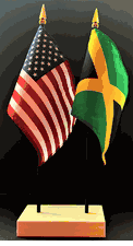 Jamaica and US Flag Desk Set