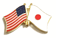 Japan Flag Lapel Pin - Double