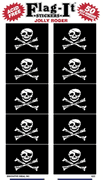 Jolly Roger Flag Stickers 50 Stickers per package