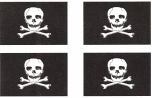 Jolly Roger Flag Stickers - Sheet of 50