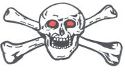 Jolly Roger Red Eye Pirate Patch - Large