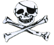 Jolly Roger Skull and Bones Outline Patch