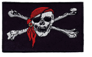 Jolly Roger Skull and Crossed Bones with Red Bandana