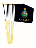 Kansas 12" x 18" Miniature Stick Flags