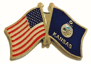 Kansas Flag Lapel Pin - Double