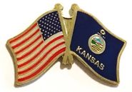 Kansas Flag Lapel Pin - Double