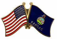 Kansas Flag Lapel Pin - Double