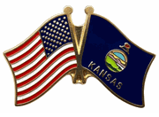 Kansas Flag Lapel Pin - Double