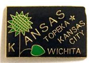 Kansas Map Lapel Pin