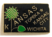 Kansas Map Lapel Pin