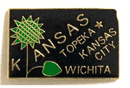 Kansas Map Lapel Pin