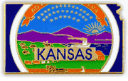 Kansas Map Lapel Pin - Updated Version