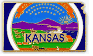 Kansas Map Lapel Pin - Updated Version