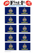 Kansas Flag Stickers 50 Stickers per package