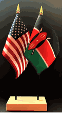 Kenya and US Flag Desk Set