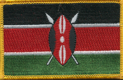 Kenia Flaggen-Patch Zum Aufbügeln Oder Aufnähen - Ca. 6x7 Cm Gestickt