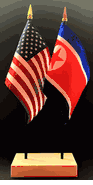 Korea, North and US Flag Desk Set