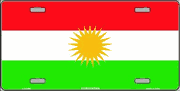 Kurdistan Flag License Plate