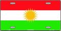 Kurdistan Flag License Plate