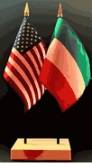 Kuwait and US Flag Desk Set