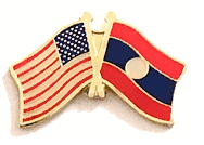 Laos Flag Lapel Pin - Double