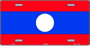 Laos Flag License Plate