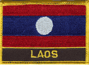 Laos Flag Patch with Name