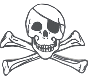 Large Jolly Roger Skull and Crossbones Patch