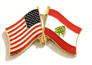 Lebanon Flag Lapel Pin - Double