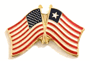 Liberia Flag Lapel Pin - Double