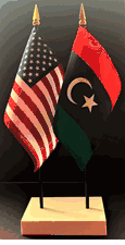 Libya and US Flag Desk Set