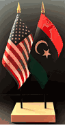 Libya and US Flag Desk Set