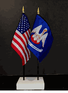 Louisiana and US Flag Desk Set