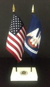 Louisiana and US Flag Executive Desk Set