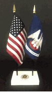 Louisiana and US Flag Executive Desk Set
