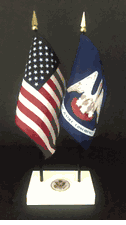 Louisiana and US Flag Executive Desk Set