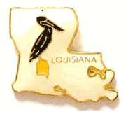 Louisiana Map Lapel Pin