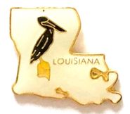 Louisiana Map Lapel Pin