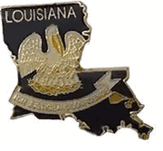 Louisiana Map Lapel Pin - Updated Version
