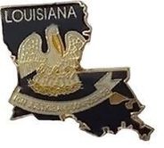 Louisiana Map Lapel Pin - Updated Version