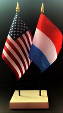 Luxembourg and US Flag Desk Set