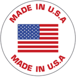Made in USA Stickers - 500 round stickers per roll