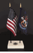 Maine and US Flag Executive Desk Set