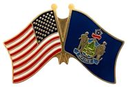 Maine Flag Lapel Pin - Double